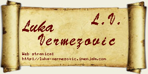 Luka Vermezović vizit kartica